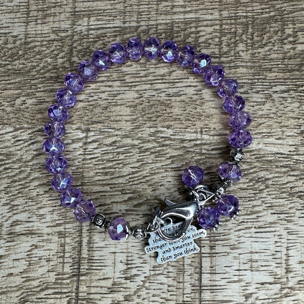 You're Braver Than You Believe Crystal Bracelet